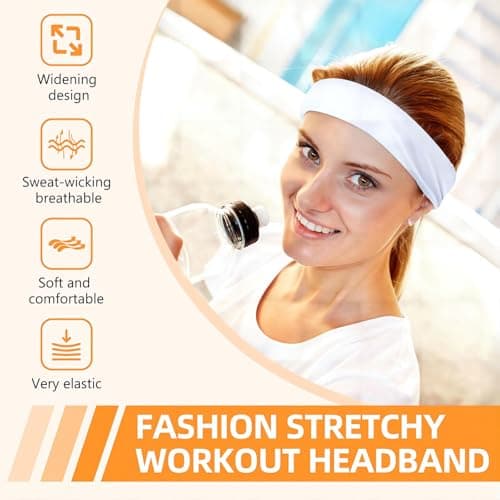 VANRUID Headbands for Women 8PCS [Summer-Exclusive Headband], Non Slip Sports Headband Elastic Soft Running Fashion Headband Absorb Sweat Headbands for Men for Women for Working Out, Travel