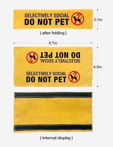 Cgvovgr Selectively Social Dog Leash Sleeve with Hanging ID Patch Tag, Funny Do Not Pet Leash Sleeve, Service Dog Patch Accessory for Dog Owners — view 3