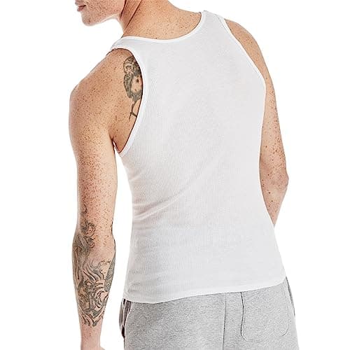 Hanes Mens ComfortSoft 6 Pack Tagless A-Shirts Undershirts, White, Large US — view 2