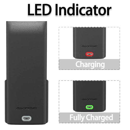 DM-32 UV-32 Radio Battery 3800mAh Extended Capacity USB-C 8.4V Battery for DMR DM-32,DMR DM-32,UV-32,DM-32 Two Way Radios BC-32UV Walkie Talkie DM-32UV Accessories with USB-C Cable — view 2