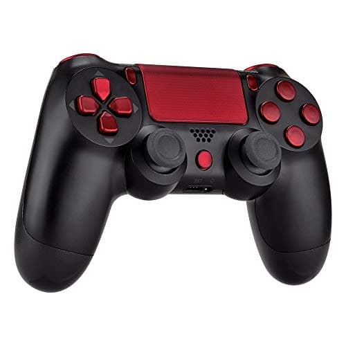 eXtremeRate Replacement D-pad R1 L1 R2 L2 Trigger Touchpad Action Home Share Options Buttons for ps4 Controller, Scarlet Red Full Set Buttons Repair Kits for ps4 Slim Pro CUH-ZCT2 Controller — view 5