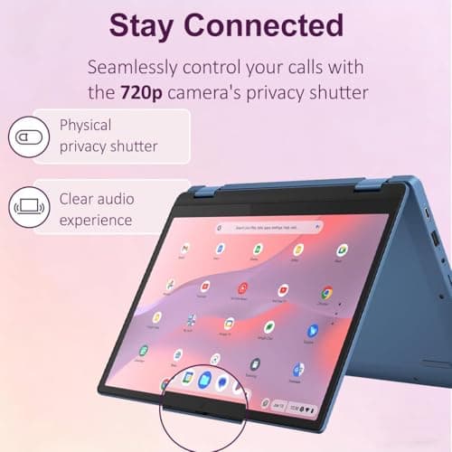 Lenovo IdeaPad Flex 3i Chromebook 2-in-1 Laptop (12.2" FHD+ Touchscreen, Intel N100, 4GB DDR5 RAM, 64GB eMMC + 64GB SD Card) for Home & Students, NFC, Lightweight, Long Battery Life, Chrome OS, Blue — view 4