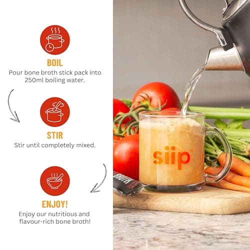 Siip Chicken Bone Broth Packets, 25 Packets 8g Protein | Keto & Paleo Friendly, Gluten Free — view 2