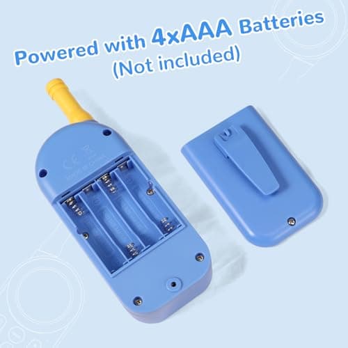 Ptnerbeh Walkie Talkies for Kids Toys: Toys for 3-12 Year Old Boys Girls - 22 Channels 2 Way Radio Toy with Backlit LCD Flashlight - 3 Miles Range for Outside/Camping/Hiking (2-Pack) Blue — view 2