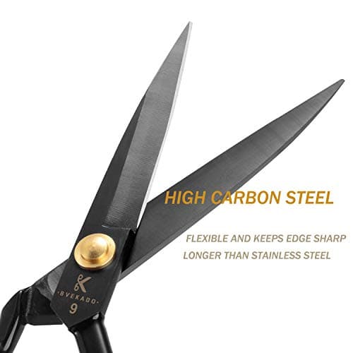 Heavy Duty Sewing Scissors for Dressmakers, Fabric Shears for Clothing and Upholstery, Craft Scissors (Black, 9 Inch) — view 2