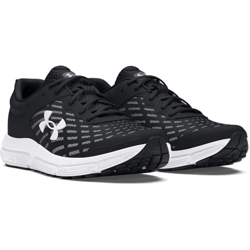 Under Armour Men's Charged Assert 10 Shoes, (001) Black/Black/White, 12