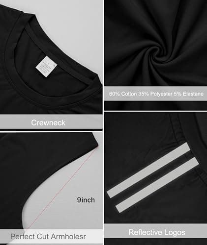 Holure 3 Pack Men's Gym Tank Tops Workout Sleeveless T-Shirts Athletic Muscle Tank Training Bodybuilding Tee Shirts Black/Black/Black-L — view 4