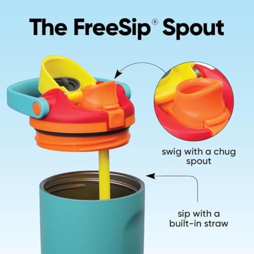 Owala FreeSip Sway Insulated Stainless Steel Water Bottle with Two-Way Spout, Built-In Straw and Bucket Handle, Made for Travel, School, and Sports, 40oz, BPA Free, Leak Proof, Summer Sweetness — view 2