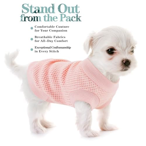 Cozy and Functional Dog Shirts for Small Puppies: Stretchable Pink Attire with Easy-On Design, Ideal for Chihuahuas and Yorkies - Enhance Comfort and Playfulness on Chill Days Medium — view 4