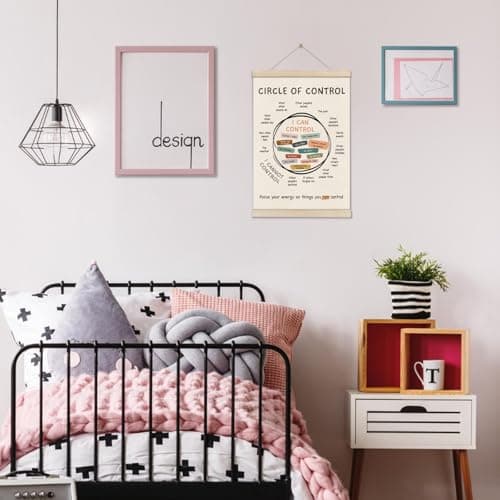 Mental Health Posters Hanger Frame, Circle Of Control Poster 16x12 Inch, Inspirational Wall Art for Homeschool Counseling Office Classroom, Therapy Office Decor, Calm Down Corner Wall Art Decor — view 6