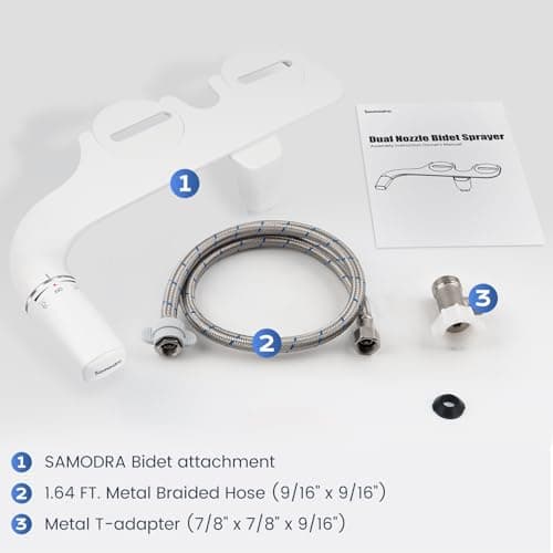 SAMODRA Ultra-Slim Bidet Attachment, Minimalist Non-Electric Dual Nozzle (Frontal & Rear Wash) Adjustable Water Pressure, Fresh Water Bidet Toilet Seat Attachment, Easy to Install — view 4
