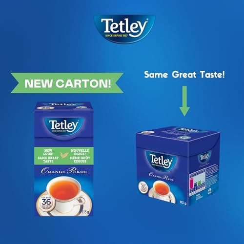 Tetley Orange Pekoe Black Tea - 36 Tea Bags, 113 Grams, Kosher, Contains Caffeine — view 3