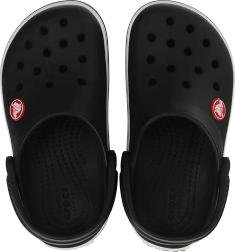 Crocs Unisex-Child Crocband Clogs, Kids and Toddler Shoes, Black/White, 12 Little Kid — view 2