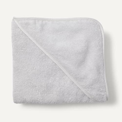 Amazon Essentials x Sofia Grainge Unisex Babies' Hooded Bath Towel, Pack of 2, Dove Grey/White, One Size — view 2