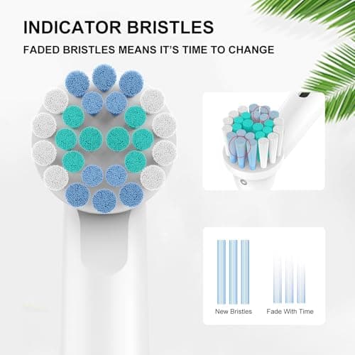 Toothbrush Heads for Oral B, 4 Pack Professional Electric Toothbrush Replacement Heads Medium Soft Dupont Bristles Replacement Toothbrush Heads Precision Clean Brush Heads Refills — view 3