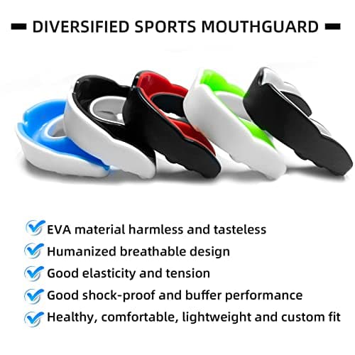 AITUSI 5 Pack Kids Youth Mouth Guard for Sports, Boys Girls Mouthguard for Football Boxing MMA Lacrosse Basketball Hockey Wrestling — view 3
