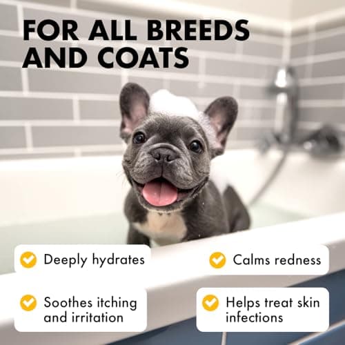 LEGITPET Oatmeal Dog Shampoo & Conditioner Itch & Allergy Relief with Honey & Aloe Hypoallergenic Gentle Calming Formula for Sensitive Skin & Dandruff Safe for Puppies Best for All Breeds 2 x 16oz — view 3