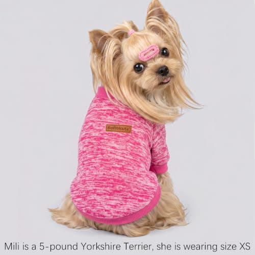 3 Pack Dog Sweaters for Small Dogs Girl Boy Winter Fleece Clothes Warm Soft Dog Sweatshirt Outfit for Dogs Cats Pet Apparel — view 4