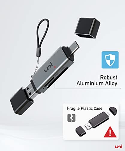 uni SD Card Reader, High-Speed USB C to Micro SD Card Adapter USB 3.0 Dual Slots, Memory Card Reader for SD/Micro SD/SDHC/SDXC/MMC, Compatible with MacBook Pro/Air, Chromebook, Android Galaxy — view 5