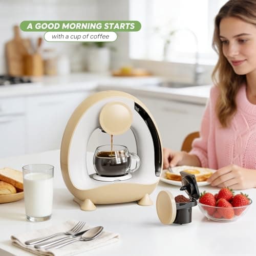 Single Serve Coffee Maker 2 in 1, 1400W Fast Brewer for K-Cup Pods & Ground Coffee, One-Touch Americano & Tea Machine with 2 Reusable Filters, Compact Design for Home Office RV Dorm — view 7