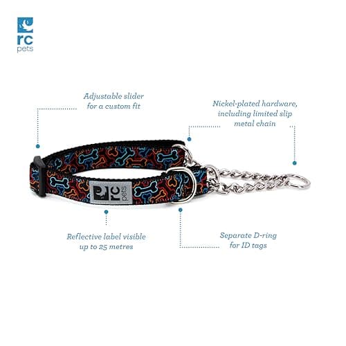 RC Pets 3/4" Martingale Training Collar, Small, Bones — view 5