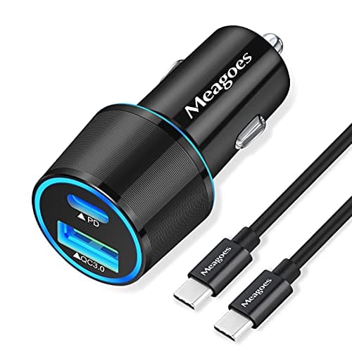 67.5W Car Charger USB C Super Fast Charging, 45W USBC & QC3.0 Port Plug for iPhone 17 Pro Max/Air/16/15/iPad, Samsung S26/S25 Android Cell Phone, Dual 12V Cigarette Lighter Adapter+ 3.3ft Type C Cable
