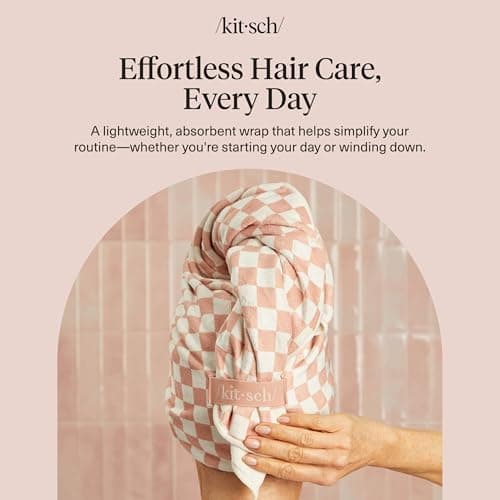 Kitsch XL Plush Microfiber Hair Towel Wrap for Women - Terracotta, 40x24 in — view 8