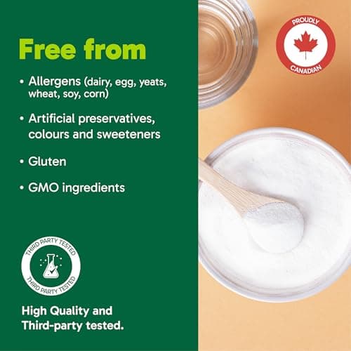 Organika Canadian-Made Glycine Powder - Proteinogenic Amino Acid - Aids Protein Synthesis, Collagen Formation, Joint and Muscle Health, Calming Effect - 450g — view 4