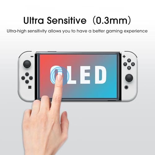 amFilm Auto-Alignment OneTouch for Nintendo Switch OLED Screen Protector [7.0"] 2021, Tempered Glass, 30 Seconds Installation, Bubble Free, Scratch Resistant, Touch Sensitive, Matte [2 Pack] — view 3