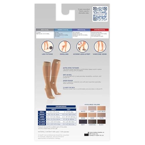 Truform 1772, Women's Compression Stockings,Sheer, Knee High, Open Toe, 15-20 mmHg, Medium, Nude - 0.25 pound (1772ND-M) — view 8