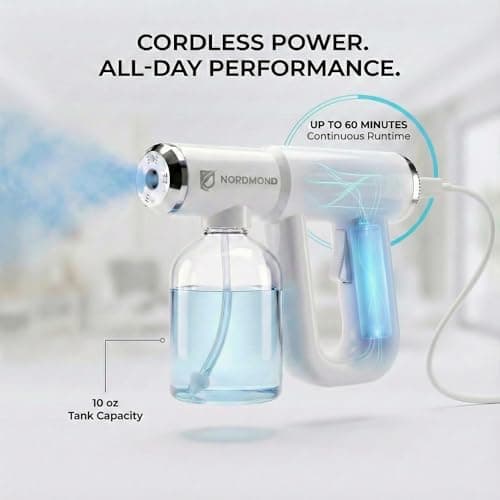 The Original Disinfectant Fogger Machine - Professional Sanitizer Sprayer - ULV Atomizer & Nano Steam Gun – Rechargeable Barber Spray Gun with Blue Light V2 — view 5