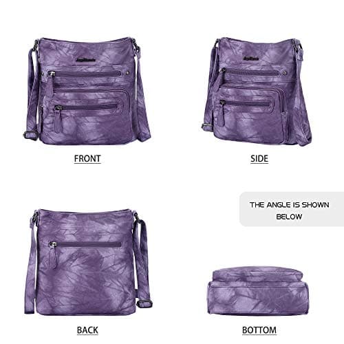 Angel Barcelo Crossover Purse and Handbags Crossbody Bags for Women,Ultra Soft Leather Neatpack Bag Shoulder Purses for Girl (Stylish Purple) — view 2