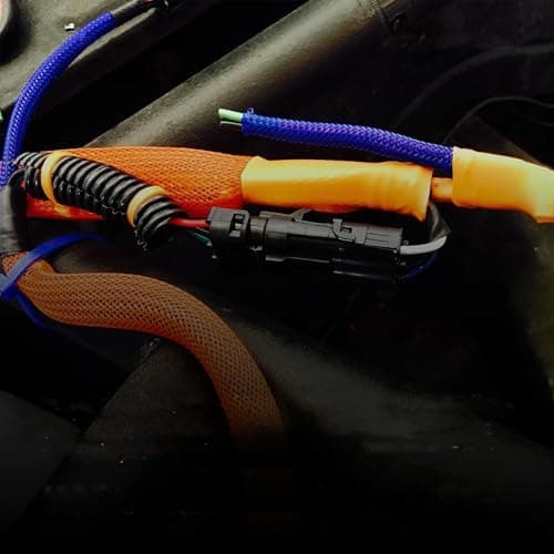 Electriduct 3/4" PET Expandable Braid Sleeving Flame Retardant Flexible Wire Mesh for Cord Management and Cable Protection - 25 Feet - Orange — view 2