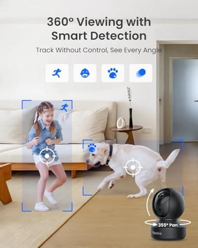 REOLINK E1 Pro-Black 5MP HD Plug-in Home Security Indoor Camera with 2.4/5 GHz Wi-Fi, Auto Tracking, Person/Pet/Crying Detection, Multiple Storage Options, Ideal for Baby Monitor/Pet Camera/Elderly — view 2