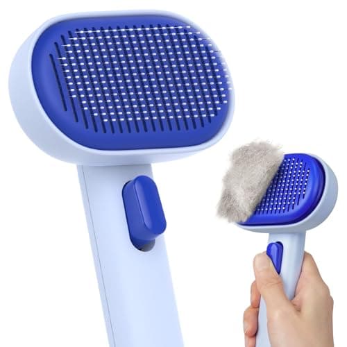 aumuca Pet Coat Care for Horse Dog Cat, Cat Brushes for Indoor Cats, Horses Grooming Deshedding Brush, Pet Massage Removes Loose Fur, Blue