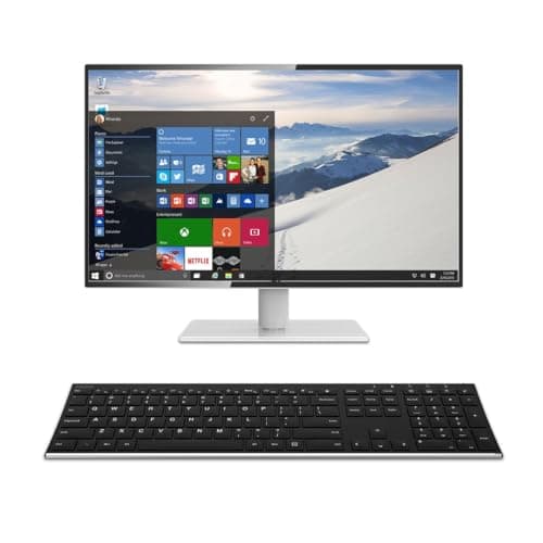Arteck 2.4G Wireless Keyboard Stainless Steel Ultra Slim Full Size Keyboard with Numeric Keypad for Computer/Desktop/PC/Laptop/Surface/Smart TV and Windows 10/8/ 7 Built in Rechargeable Battery — view 6