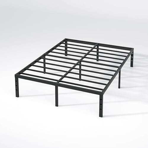 NEW JETO Metal Bed Frame,Queen Size Bed Frame with Storage Space,Heavy Duty Sturdy Mattress Foundation,Easy Assembly,No Box Spring Needed, Black,14 Inch,Queen — view 7