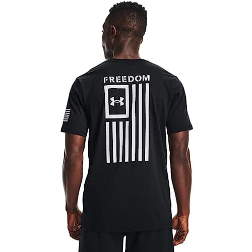 Under Armour Men's New Freedom Flag T-Shirt, Black (001)/White, Medium — view 2