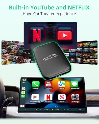Upgraded Wireless CarPlay Adapter and Android Auto Wireless Adapter-Magic Link Ai Box Support Netflix/YouTube/Mirroring/TF Card Converts Wired to Wireless Carplay for OEM Wired CarPlay Cars — view 2