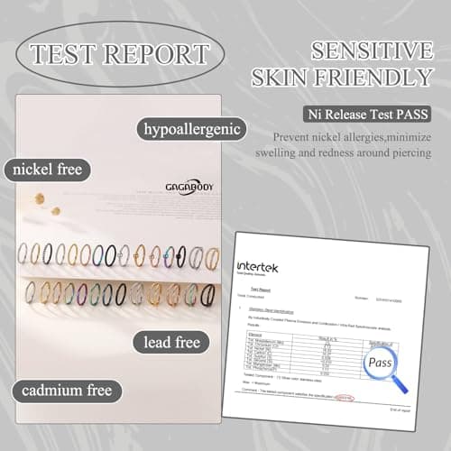 16g Nose Ring Hoop Earrings Gold Nose Hoops 16 Gauge Lip Rings Septum Hoop Seamless Septum Clicker 8mm Septum Ring Cartilage Earring Helix Earring Rook Earrings Nose Rings Surgical Steel — view 6