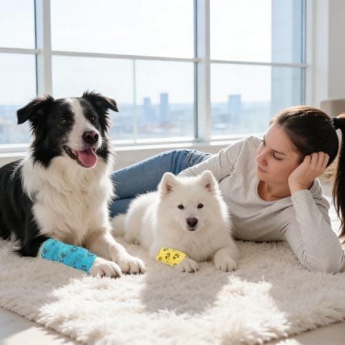 Self Adhesive Bandage Wrap, 9 Rolls Non-Woven Cohesive Vet Wrap Tape Elastic Bandage for Dogs and Pets, Breathable Gauze Tape for Sports, Wrist, Ankle Sprain & Joint Support(5cm) — view 5