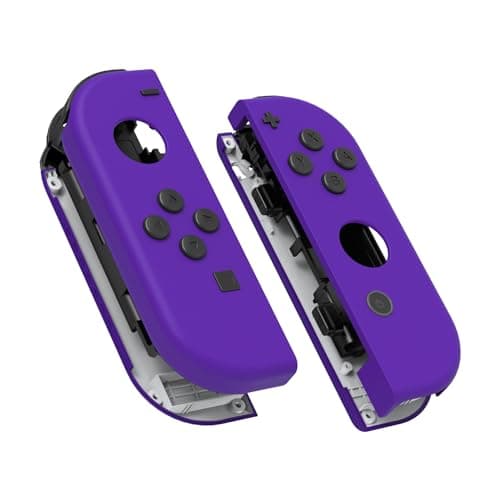 eXtremeRate Soft Touch Grip Purple Joycon Handheld Controller Housing with Full Set Buttons, DIY Replacement Shell Case for Nintendo Switch & Switch OLED Model Joy-Con – Console Shell NOT Included