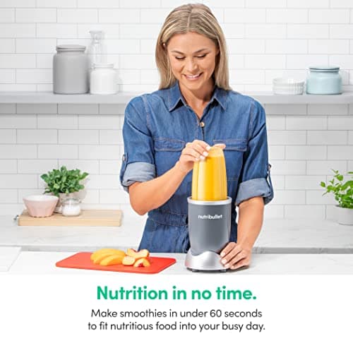 Nutribullet Personal Blender, Shakes, Smoothies, Food Prep, and Frozen Blending, 24 Ounces, 600 Watt, Dark Gray, NBR-0601WM — view 5