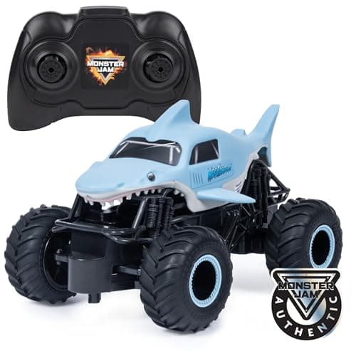Monster Jam, Official Megalodon Remote Control Monster Truck, 1:24 Scale, 2.4 GHz, for Ages 4 and Up