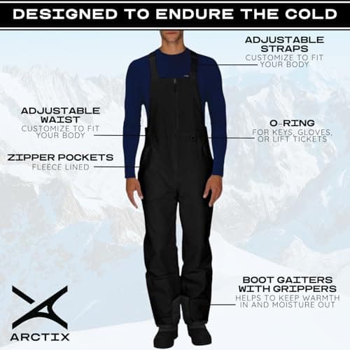 Arctix Men's Essential Insulated Bib Overalls, Black, Medium/34" Inseam — view 3