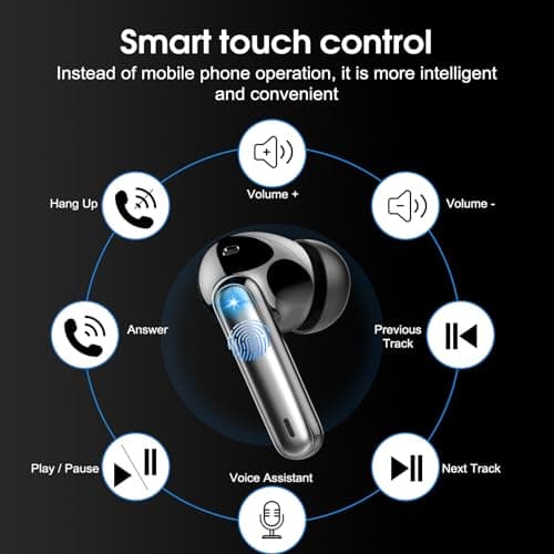 Wireless Earbuds, 48Hrs Bluetooth 5.3 Headphone in Ear with 4 ENC Mics — view 5