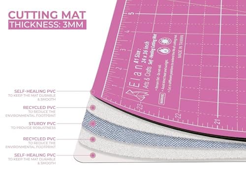 Elan Cutting Mat A1 Pink & Purple, Large Self Healing Cutting Mat 24 x 36 Inch, 5-Ply Craft Board Pink, Hobby Board for Crafts 24x36 Inch — view 2