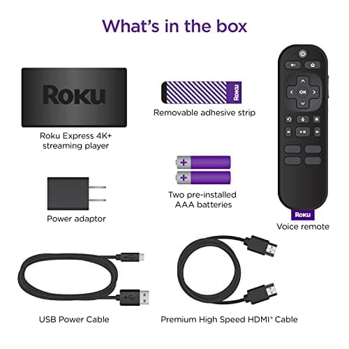 Roku Express 4K+ | Roku Streaming Device 4K/HDR with Voice Remote, Free & Live TV — view 4