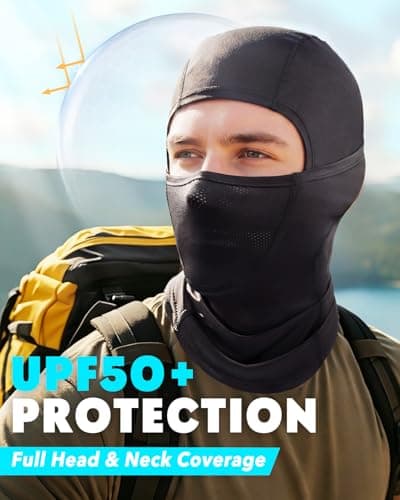 Cooling Balaclava Face Mask for Men Women, Summer Breathable Full Head Cover, Sun UV Protection for Motorcycle Work Cycling — view 5