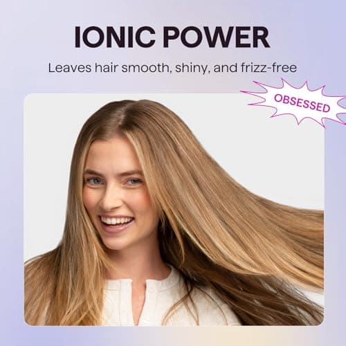Wavytalk Hair Dryer with Diffuser, Blown Away Ionic Hair Dryer for Curly Hair with Comb, 1875W Fast Drying Blow Dryer with Ceramic Technology, 3 Attachments for All Hair Types, Light and Quiet, Rose Pink — view 3